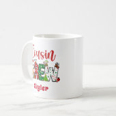 カスタムリトロな従兄弟クリスマス落書き コーヒーマグカップ (正面左)