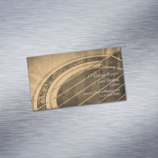カスタムリュティエ職人アコースティックギター マグネット名刺 (インサイチュ)