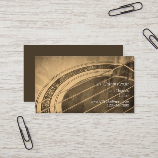 カスタムリュティエ職人アコースティックギター 名刺 (正面/裏面インサイチュ)