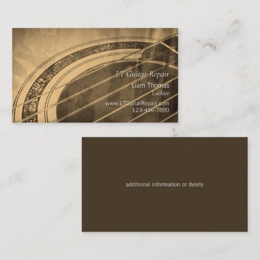 カスタムリュティエ職人アコースティックギター 名刺 (正面/裏面)