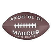 カスタムリングや輪ベアラ名結婚の日付適用領域 アメリカンフットボール (正面)