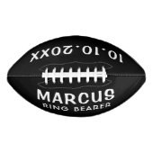 カスタムリングや輪ベアラ名結婚の日付適用領域 アメリカンフットボール (正面)