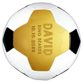 カスタムリングや輪ベアラ名結婚の日付適用領域 サッカーボール (回転)