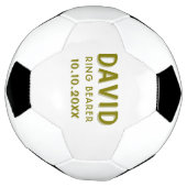 カスタムリングや輪ベアラ名結婚の日付適用領域 サッカーボール (回転)