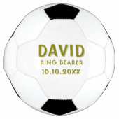 カスタムリングや輪ベアラ名結婚の日付適用領域 サッカーボール (正面)