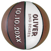 カスタムリングや輪ベアラ名結婚の日付適用領域 バスケットボール (縦)