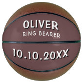 カスタムリングや輪ベアラ名結婚の日付適用領域 バスケットボール (正面)