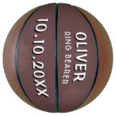 カスタムリングや輪ベアラ名結婚の日付適用領域 バスケットボール (縦)