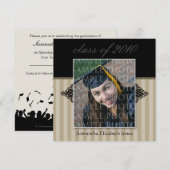 カスタムリーガルスクエア卒業招待状(TAUPE) 招待状 (正面/裏面)