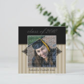 カスタムリーガルスクエア卒業招待状(TAUPE) 招待状 (スタンド正面)