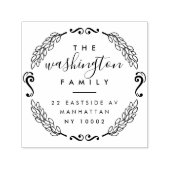 カスタムリースエレガントファミリ名差出人住所 セルフインキングスタンプ (デザイン)