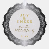 カスタムリースホワイトマンダラフェイクオンシルバー オーナメントカード (裏面)