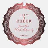 カスタムリースホワイトマンダラフェイクオンレッドメタル オーナメントカード (裏面)