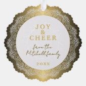 カスタムリースホワイトマンダラフェイク金ゴールド オーナメントカード (裏面)