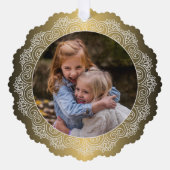 カスタムリースホワイトマンダラフェイク金ゴールド オーナメントカード (正面)