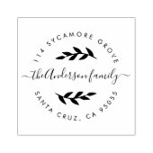 カスタムリースモダンファミリ名差出人住所 ラバースタンプ (インプリント)