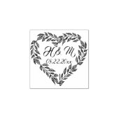 カスタムリース、カップル、ハート型。 ラバースタンプ (インプリント)