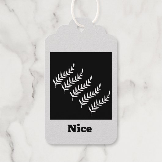 カスタムリーフイメージニース文字ゴールドフォイルギフトラベル ギフトタグ (裏面)