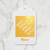 カスタムリーフイメージニース文字ゴールドフォイルギフトラベル ギフトタグ (正面)