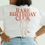 カスタムリープイヤーフロッグリーパーレア誕生日クラブ Tシャツ<br><div class="desc">私たちの"レア誕生日クラブ"ティーでレアピンガエルのようにバースデーバッシュにダイビング！ユーモアとカエルのデザインで閏年の雰囲気を解笑わされる放する。このパーソナライズされたTシャツは彼と彼女のユニーク究極の贈り物で、2月29日に彼ら生まれを公認の新聞に変え、永遠に若く永遠に素晴らしい。誕生日パーティーの人生を過ごし、今すぐ独占的ティーを手に入れ、スタイルで珍しい誕生日の精神を見せよう！</div>