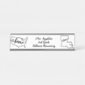 カスタムルイジアナ州USホームラインアート デスクネームプレート (正面)