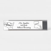 カスタムルイジアナ州USホームラインアート デスクネームプレート (正面)