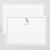 カスタムルビーの喉が詰まったハミングバードノートカード ノートカード (正面/裏面)