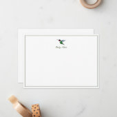 カスタムルビーの喉が詰まったハミングバードノートカード ノートカード (正面/裏面インサイチュ)