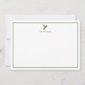 カスタムルビーの喉が詰まったハミングバードノートカード ノートカード (正面)