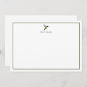 カスタムルビーの喉が詰まったハミングバードノートカード ノートカード (正面/裏面)