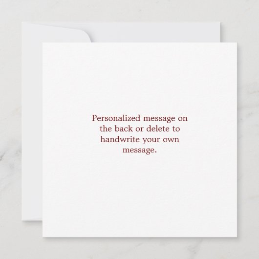 カスタムルビーの喉を通したハミングバードサンキューカード (裏面)