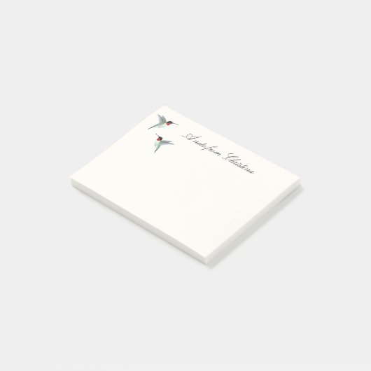 カスタムルビーの胸を張ったハチドリのポストイットメモ ポストイット (アングル)