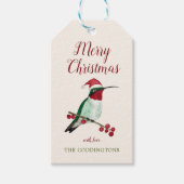カスタムルビー喉のハミングバード ギフトタグ (正面)