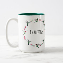 カスタムルビー喉のハミングバード ツートーンマグカップ