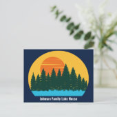 カスタムレイクハウスファミリートリップサンセット ポストカード (スタンド正面)