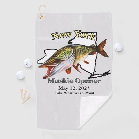 カスタムレイク/デイトニューヨークムスキー魚釣りタオル ゴルフタオル (インサイチュ)