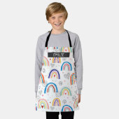 カスタムレインボーオールオーバープリントエプロン エプロン (着用した状態)