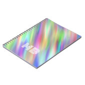 カスタムレインボーカラーストライプの絞り染めアートパターン ノートブック (左側)