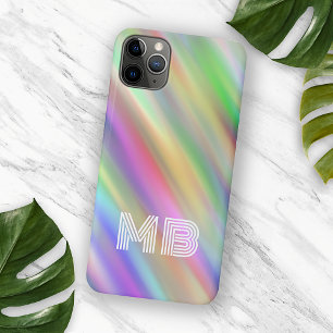 カスタムレインボーカラーストライプの絞り染めアートパターン iPhone 11 PRO MAXケース