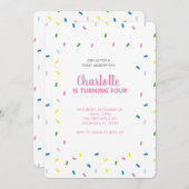 カスタムレインボースプレッルバースデーパーティー招待 招待状 (正面/裏面)