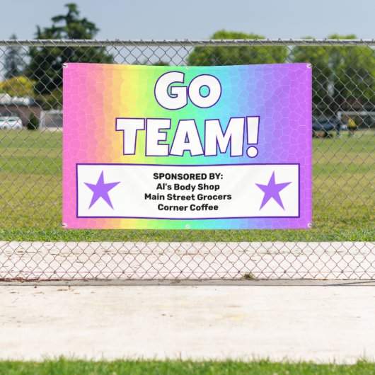 カスタムレインボーチームバナー 横断幕 (インサイチュ)