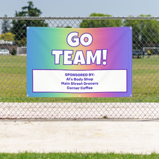 カスタムレインボーチームバナー 横断幕 (インサイチュ)