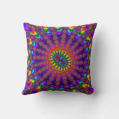 カスタムレインボーフラクタルバースト装飾用クッション クッション (裏面)