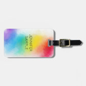 カスタムレインボーモダンエレガントテンプレート ラゲッジタグ (正面横)