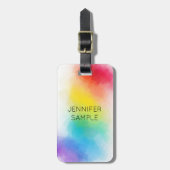 カスタムレインボーモダンエレガントテンプレート ラゲッジタグ (正面縦)