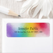 カスタムレインボーモダンカラー抽象芸術テンプレート ラベル (インサイチュ)