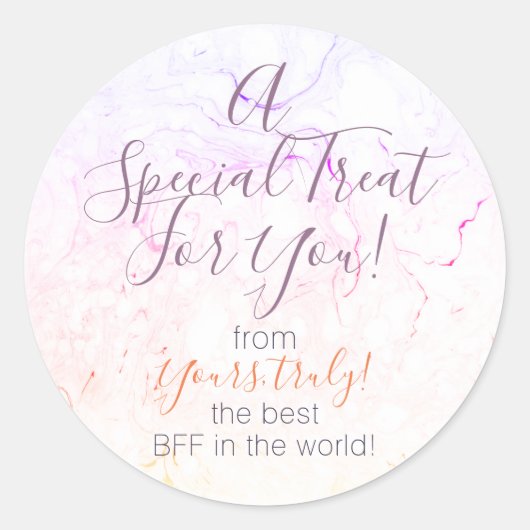 カスタムレインボー大理石のお気に入り/トリートシール ラウンドシール (正面)