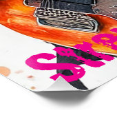 カスタムレインボー・ウォリアー・ガール・ギタリスト・アインスパイアート ポスター (コーナー)