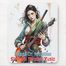 カスタムレインボー・ウォリアー・ガール・ギタリスト・アインスパイアート マウスパッド