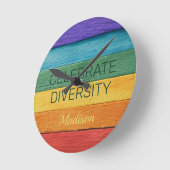 カスタムレインボー ラウンド壁時計 (傾斜)